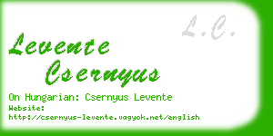 levente csernyus business card